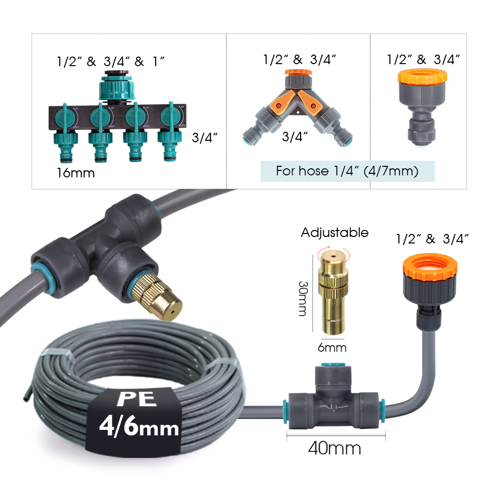 5-30M 4/6mm Gray Hose Adjustab - Plant Parent Kit ulasan dan harga