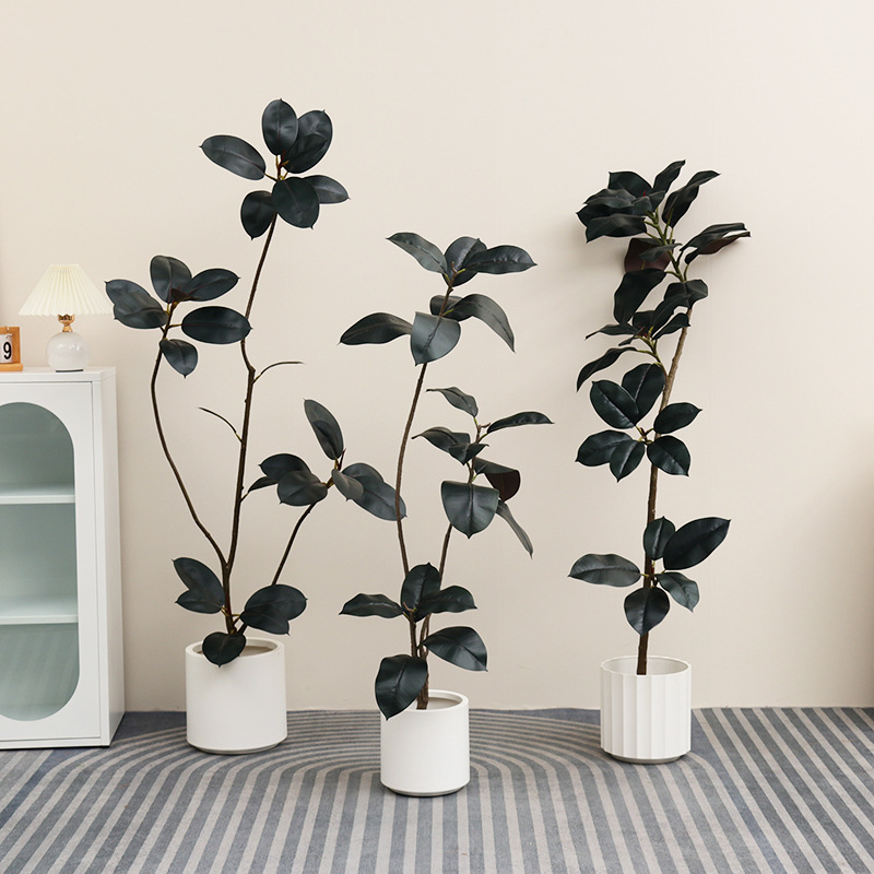 Artificial Plastic Potted Plan - Rubber Plant Ficus ulasan dan harga